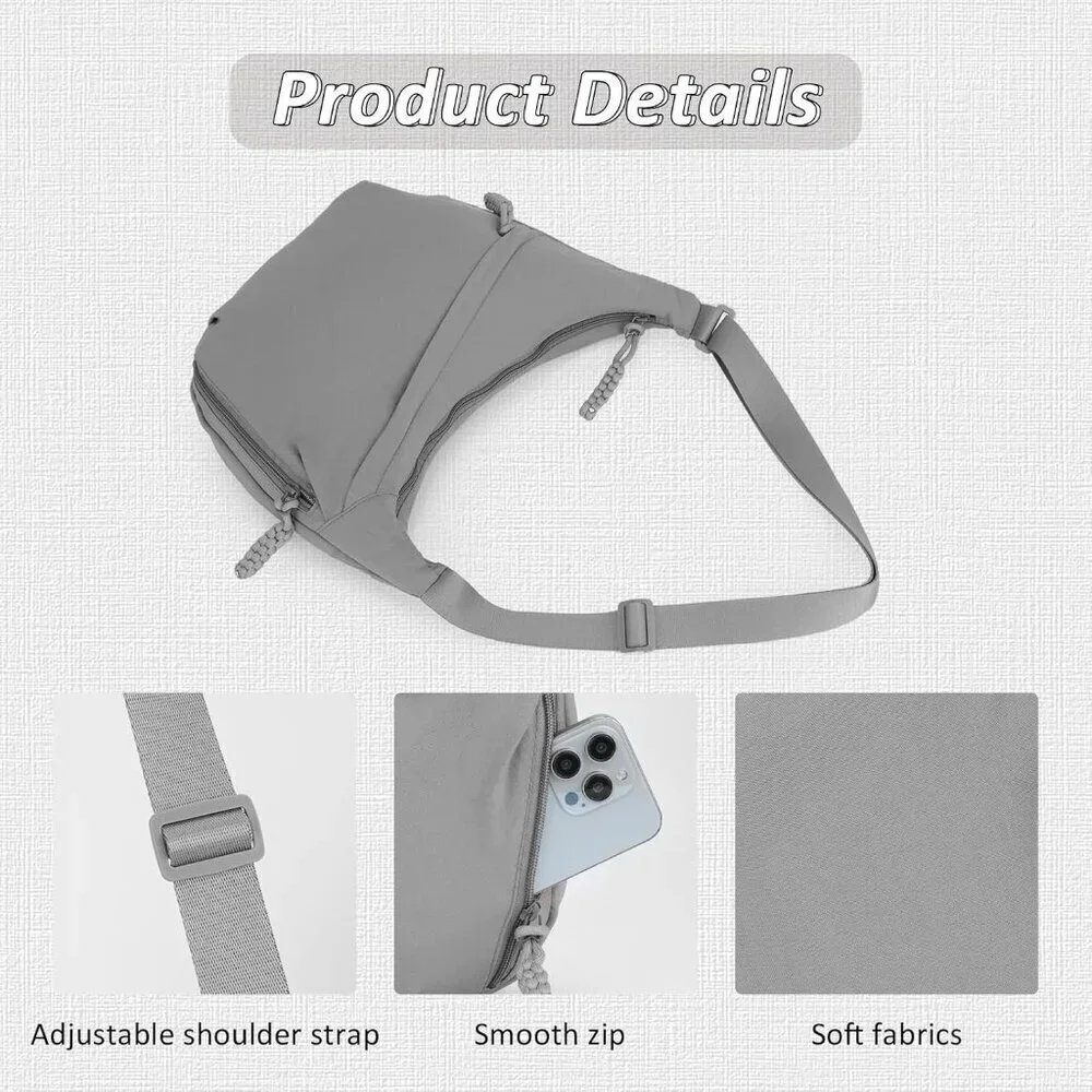 Crossbody Bag Nylon Multi-Pocket Large for Travel Work & Daily Use